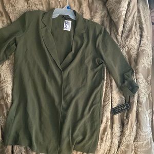 Light blazer style olive green jacket.